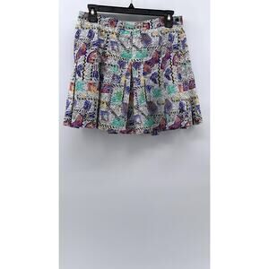 PRINCE SPORTSWEAR Women's Vintage 90's Multi Printed Pleated Tennis Skirt SZ 10
